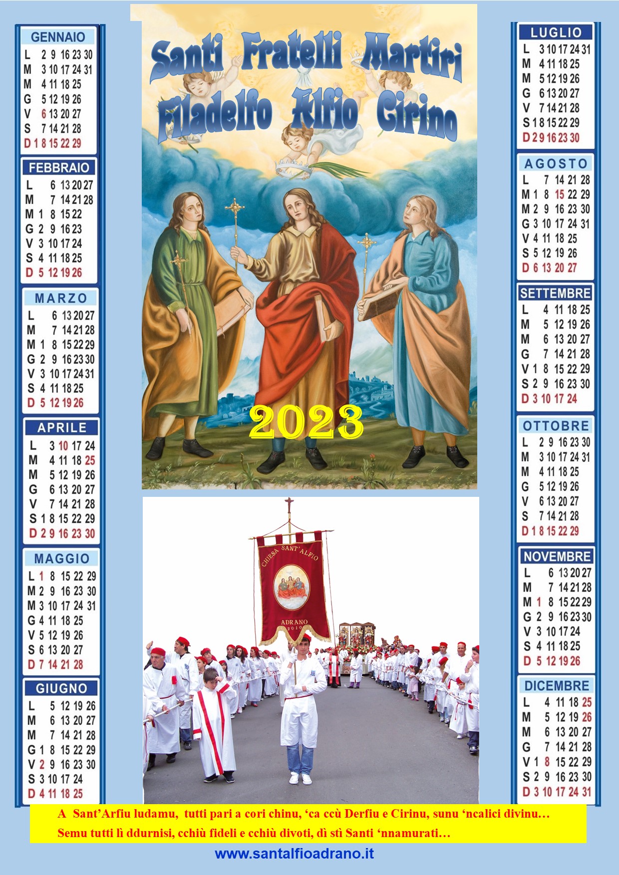 Chiesa Sant'Alfio Adrano Calendario 2023