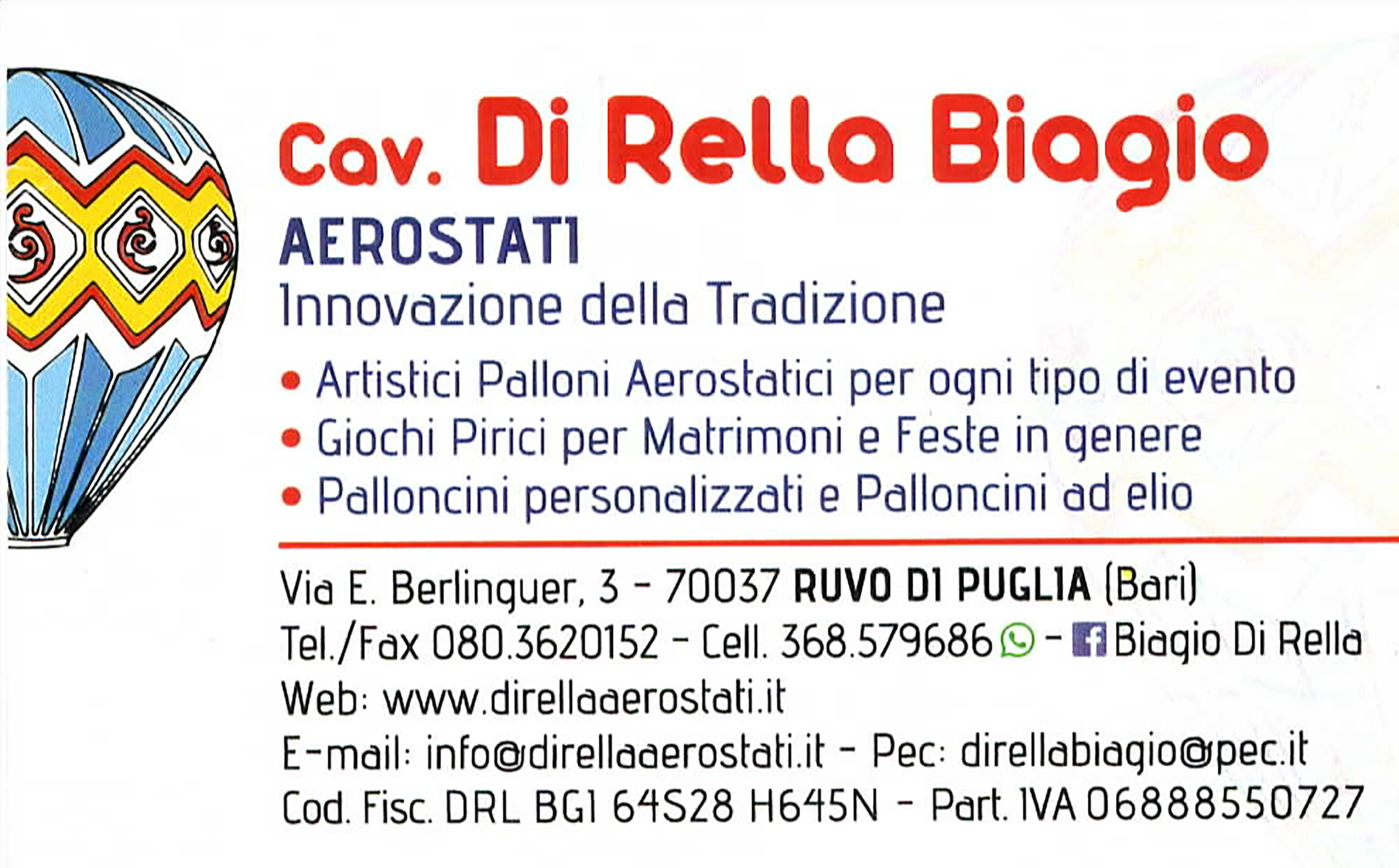 Cav. Di Rella Biagio Lancio di mongolfiere